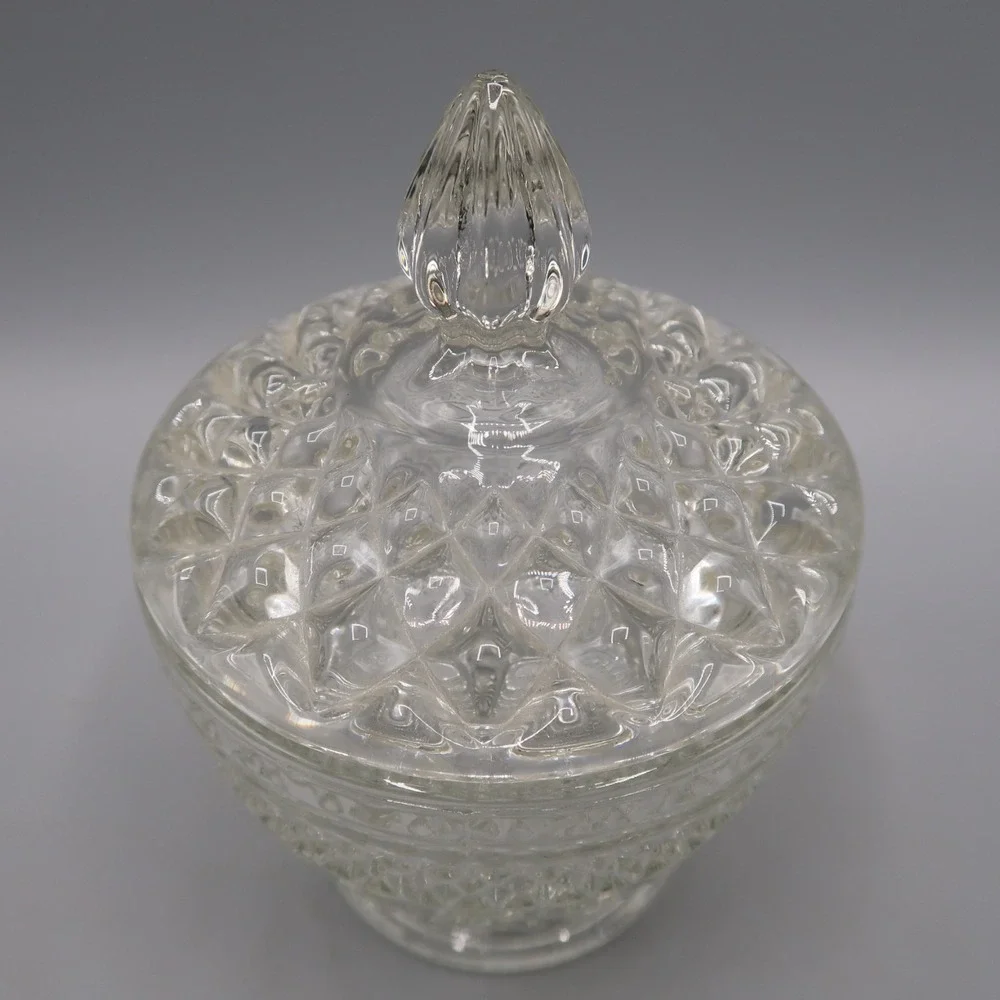 Vintage Wexford Cut Clear Glass Sugar Bowl 5